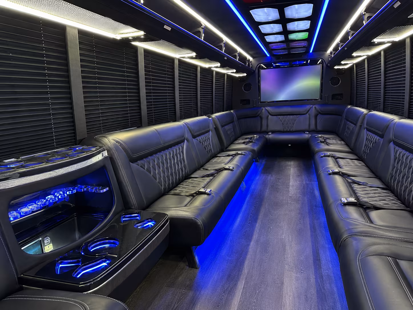 28 Passenger Party Bus Interior