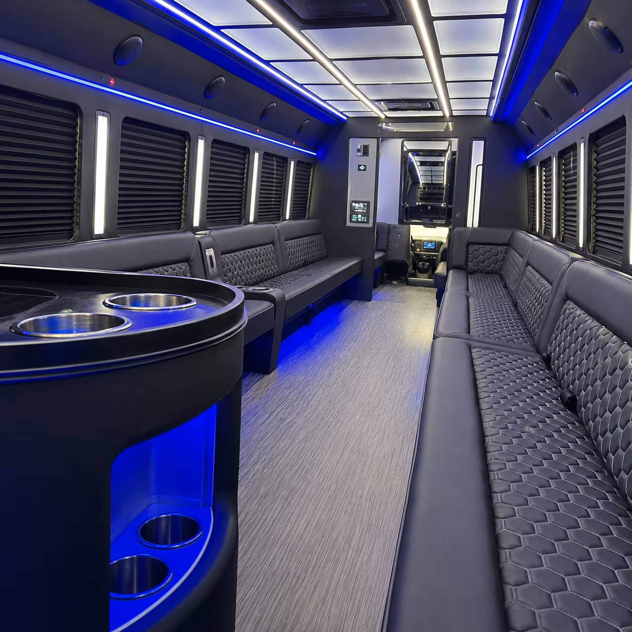 Miramar Prom & Homecoming Transportation party bus interior