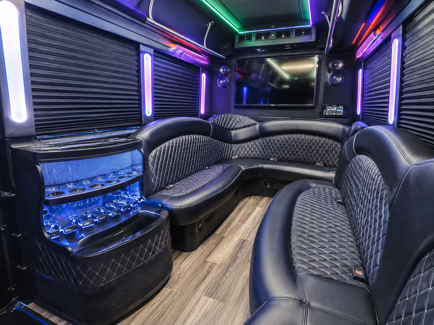 Miramar Winery Tour & Pub Crawl Transportation party bus interior