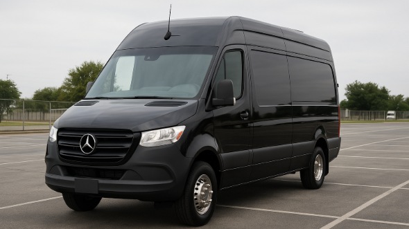 Exterior of Charter Bus Company Tamarac's 14 Passenger Sprinter Limousine in Tamarac