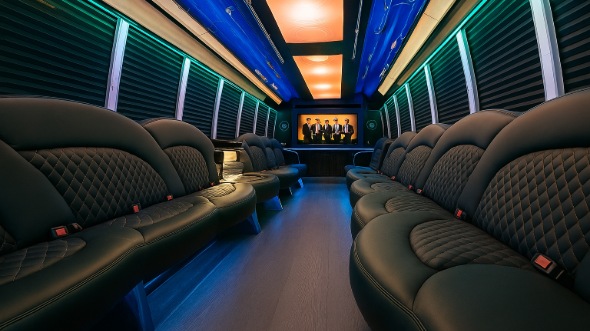 18 passenger party bus interior