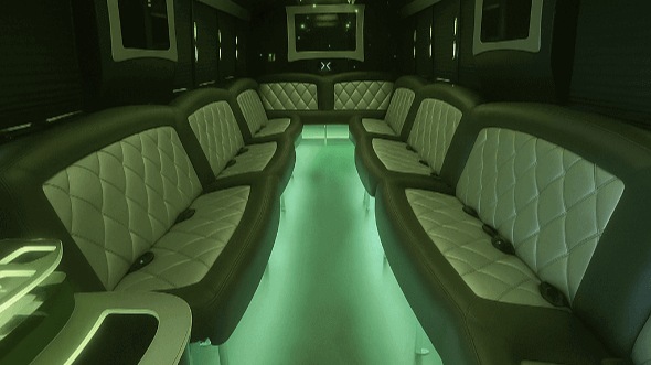 Interior of Charter Bus Company Davie's 20 Passenger Party Bus in Davie