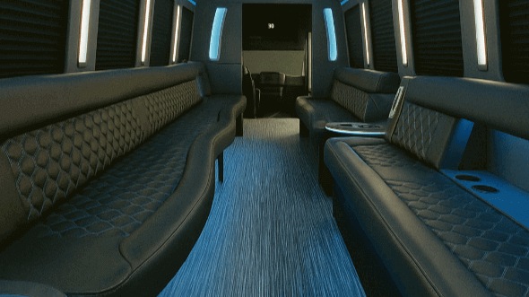 Interior of Charter Bus Company Weston's 20 Passenger Party Bus in Weston