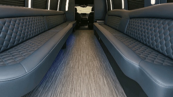 Interior of Charter Bus Company North Lauderdale's 28 Passenger Party Bus in North Lauderdale