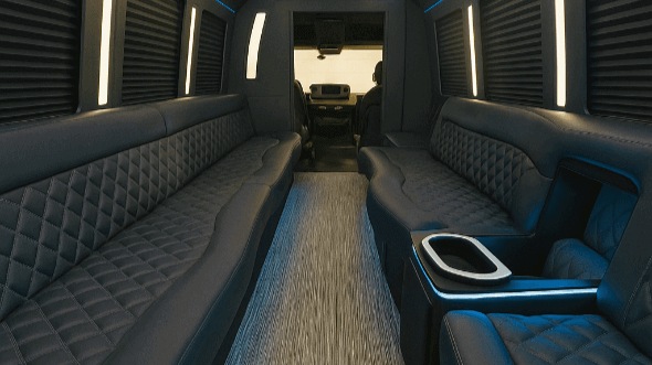 Interior of Charter Bus Company Tamarac's 28 Passenger Party Bus in Tamarac