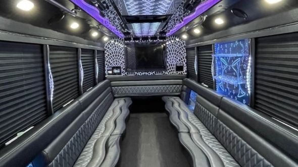 Interior of Charter Bus Company Tamarac's 30 Passenger Party Bus in Tamarac