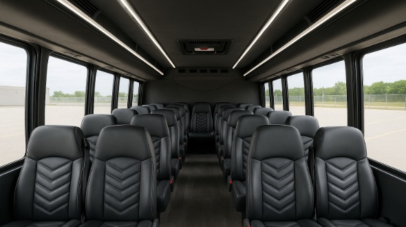 Interior of Charter Bus Company Miramar's 35 Passenger Mini Bus in Miramar