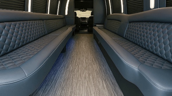 Interior of Charter Bus Company Davie's 40 Passenger Party Bus in Davie