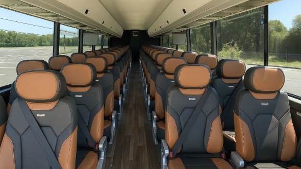 Interior of Charter Bus Company Miramar's 47 Passenger Charter Bus in Miramar
