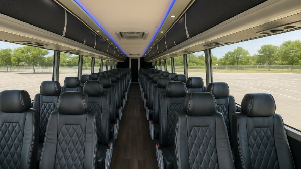 Interior of Charter Bus Company Miramar's 56 Passenger Charter Bus in Miramar