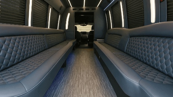 miramar 40 passenger party bus inside